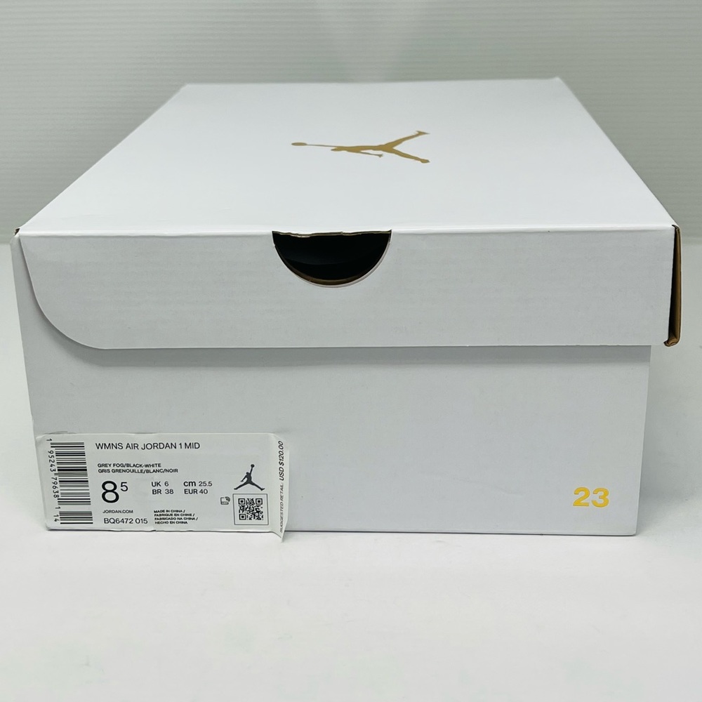 NIKE AIR JORDAN 1 MID**Grey/White Basketball Sneakers**US 7**NIB - Picture 11 of 11